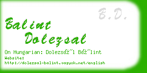 balint dolezsal business card